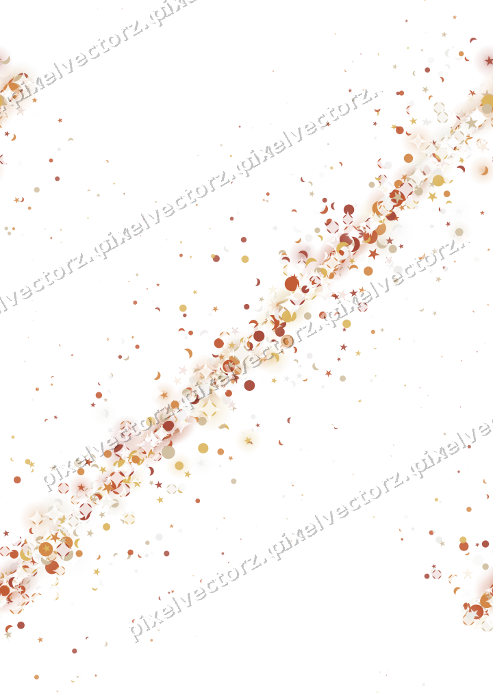 Seamless glitter band in orange and amber on a transparent background