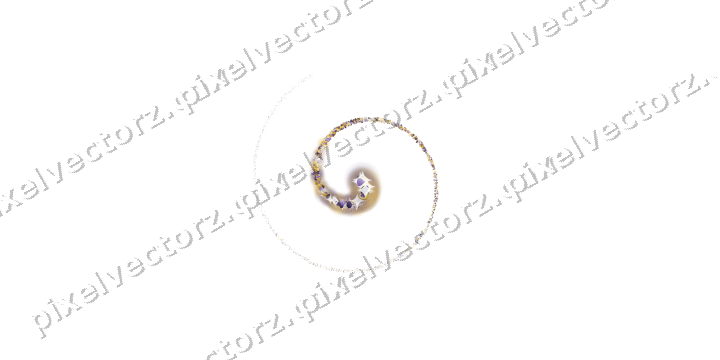 Seamless glitter spiral in amber on a transparent background