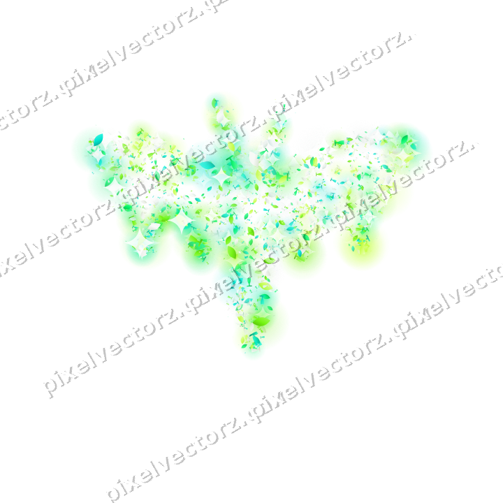 Seamless glitter bat in green and lime on a transparent background