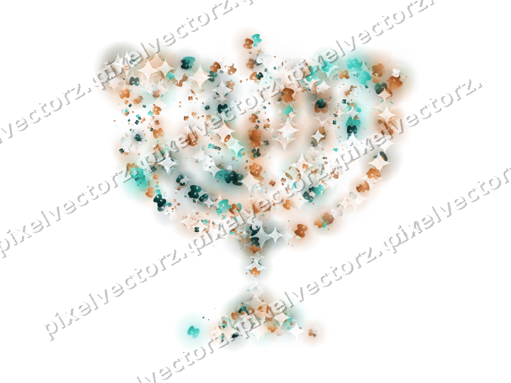 Seamless glitter menorah of masks on a transparent background
