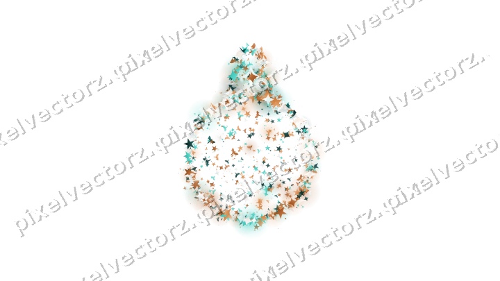 Seamless glitter bauble in orange and teal on a transparent background