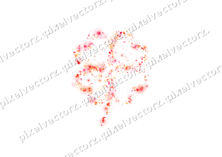 Seamless glitter four leaf clover in red on a transparent background