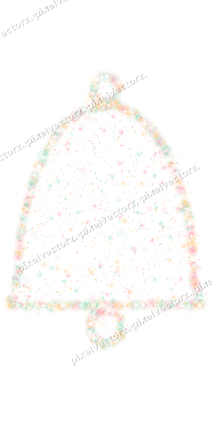 Seamless glitter bell of crescents on a transparent background