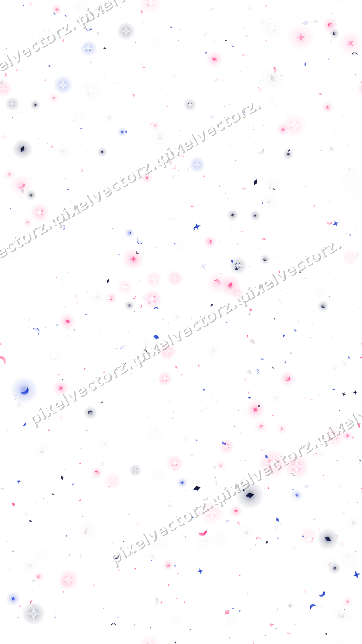 Seamless glitter scatter in pink and blue on a transparent background