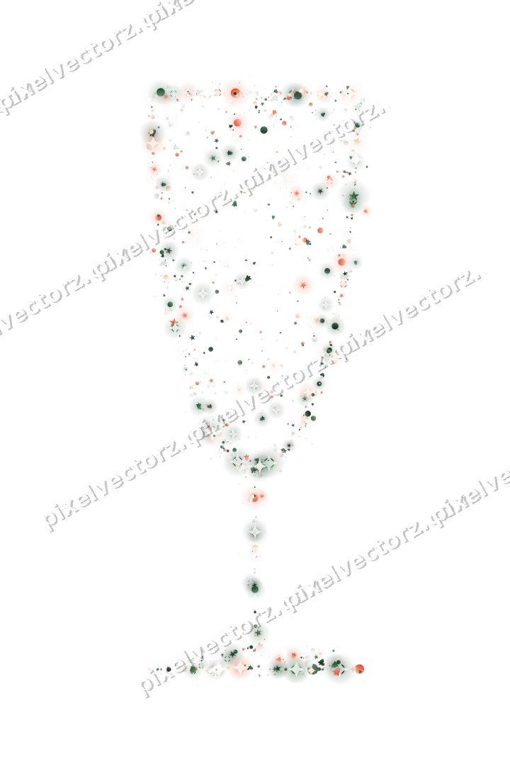 Seamless glitter champagne flute on a transparent background