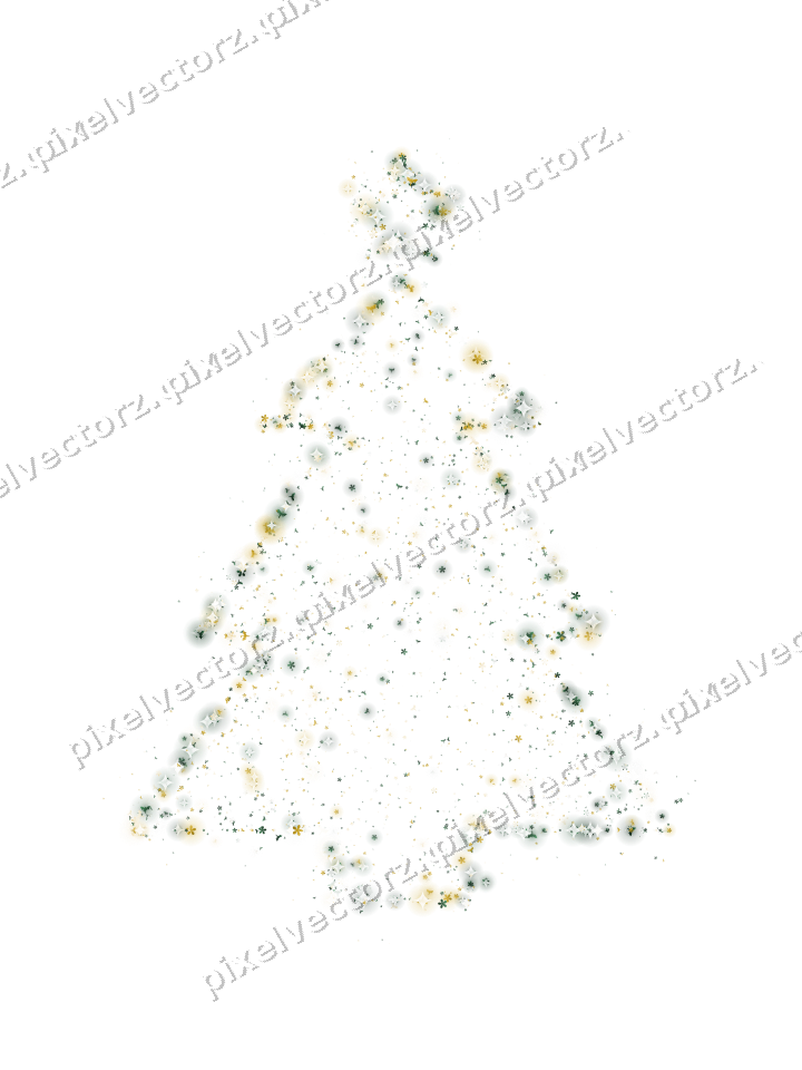 Seamless glitter christmas tree on a transparent background