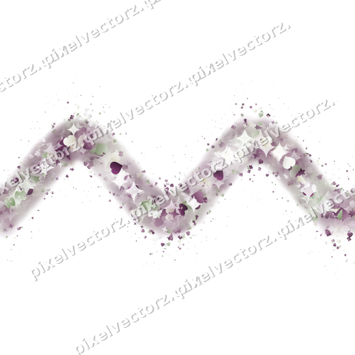 Seamless glitter wave of stars and hearts on a transparent background
