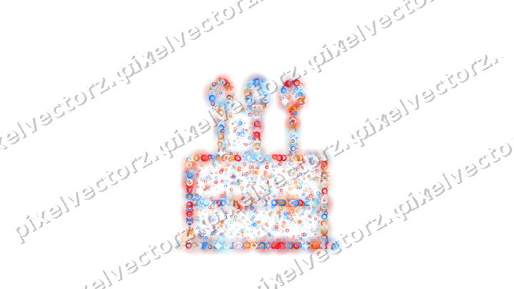 Seamless glitter birthday cake of rings on a transparent background