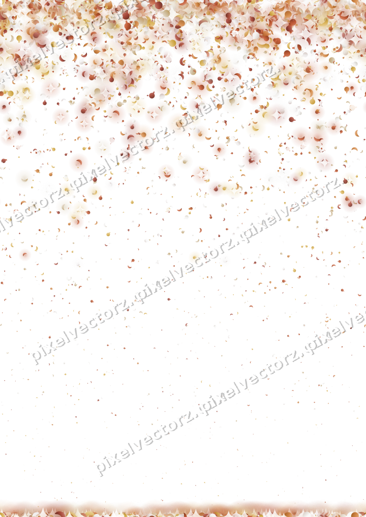 Seamless falling glitter in orange on a transparent background