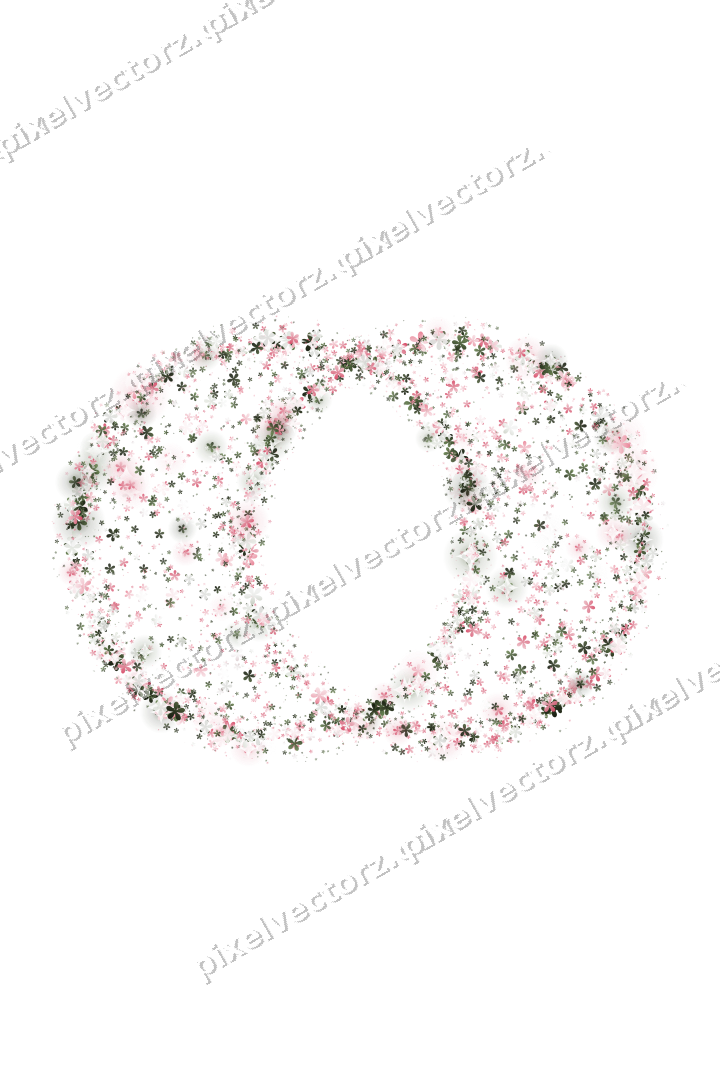 Seamless glitter wedding rings of flowers on a transparent background