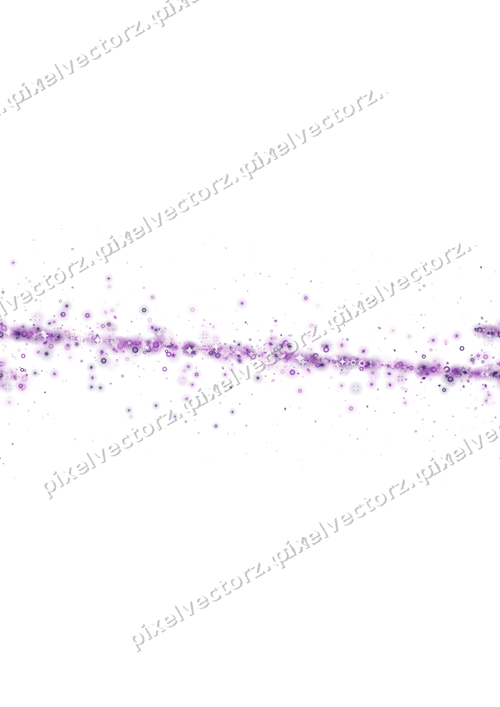 Seamless glitter band of stars and rings on a transparent background
