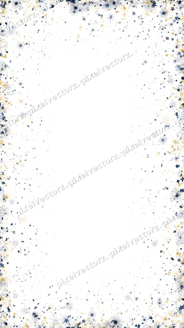 Seamless glitter vignette in dark blue on a transparent background