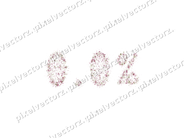 Seamless glitter number 0.0% in dark pink on a transparent background