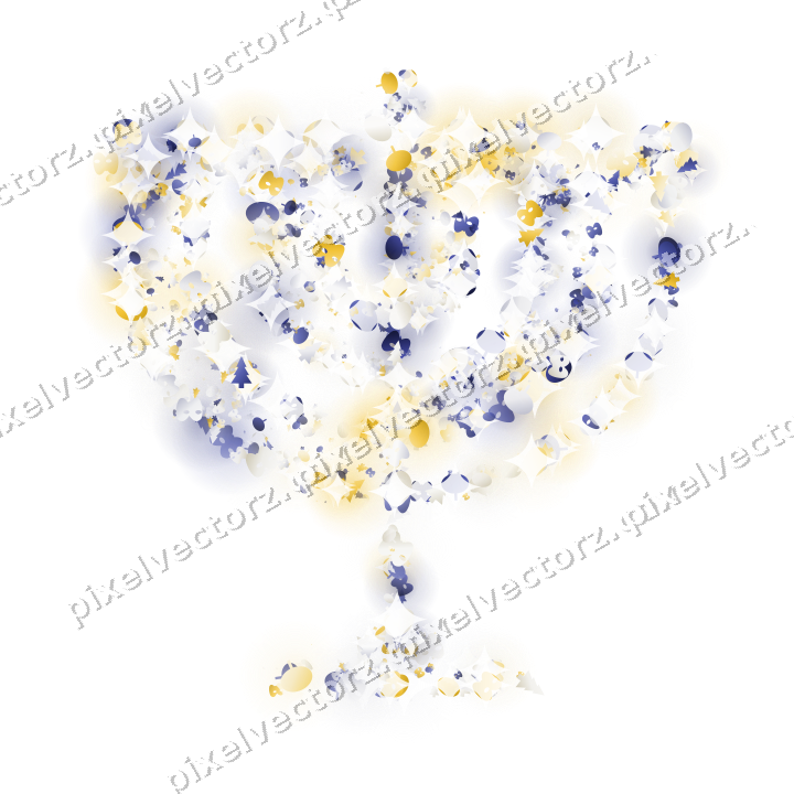 Seamless glitter menorah in dark blue on a transparent background