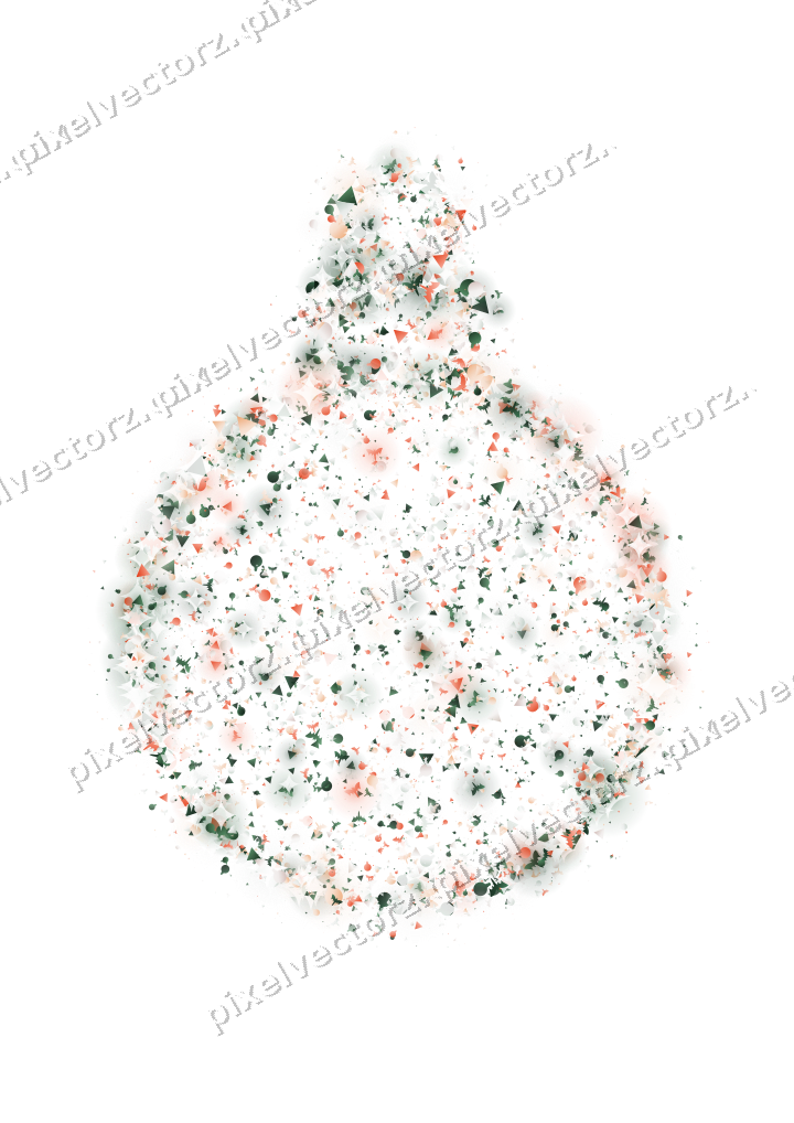 Seamless glitter bauble in dark green on a transparent background