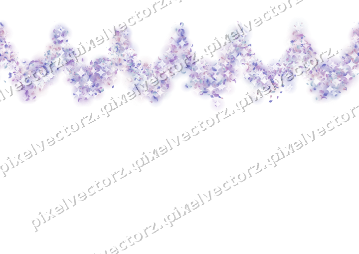 Seamless glitter garland in purple on a transparent background