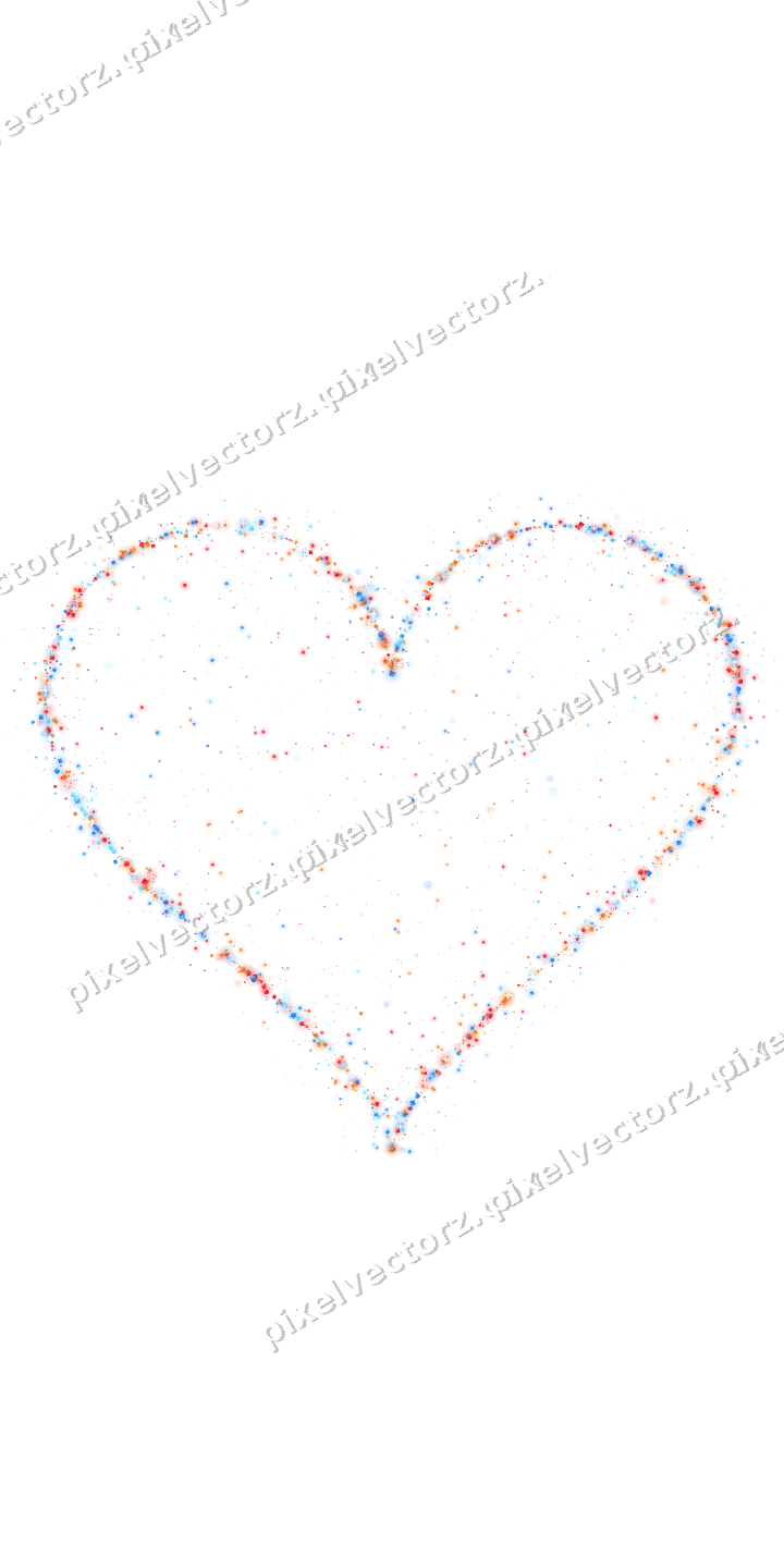 Seamless glitter heart of gifts in blue on a transparent background