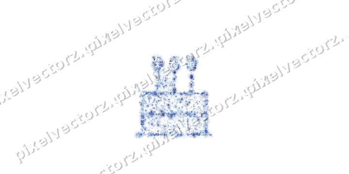 Seamless glitter birthday cake in blue on a transparent background