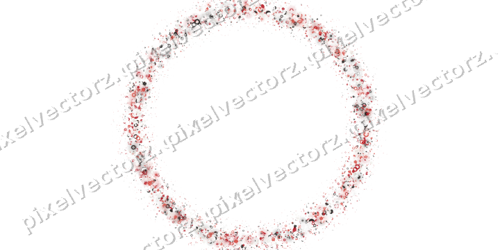 Seamless glitter wreath in red on a transparent background