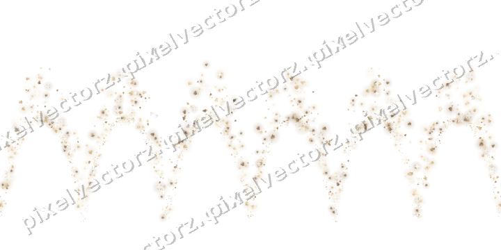 Seamless glitter garland of bells in amber on a transparent background