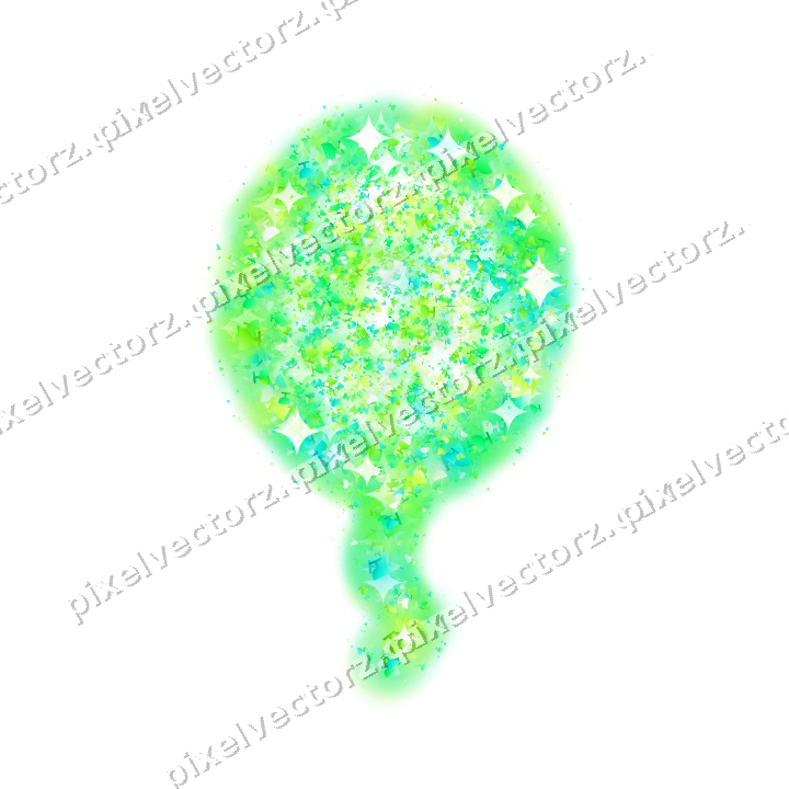 Seamless glitter balloon in green and lime on a transparent background