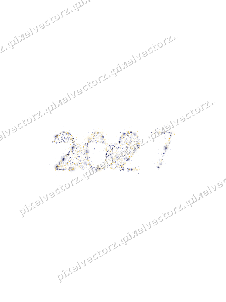 Seamless glitter number 2027 in dark blue on a transparent background