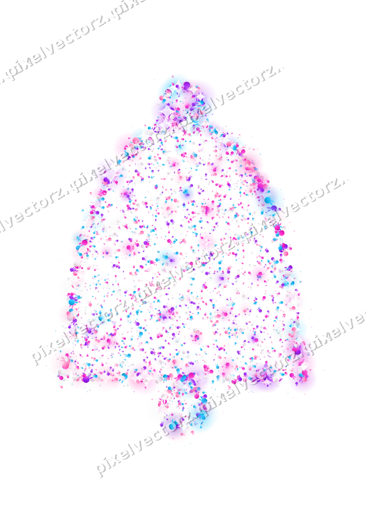 Seamless glitter bell of bunnies on a transparent background