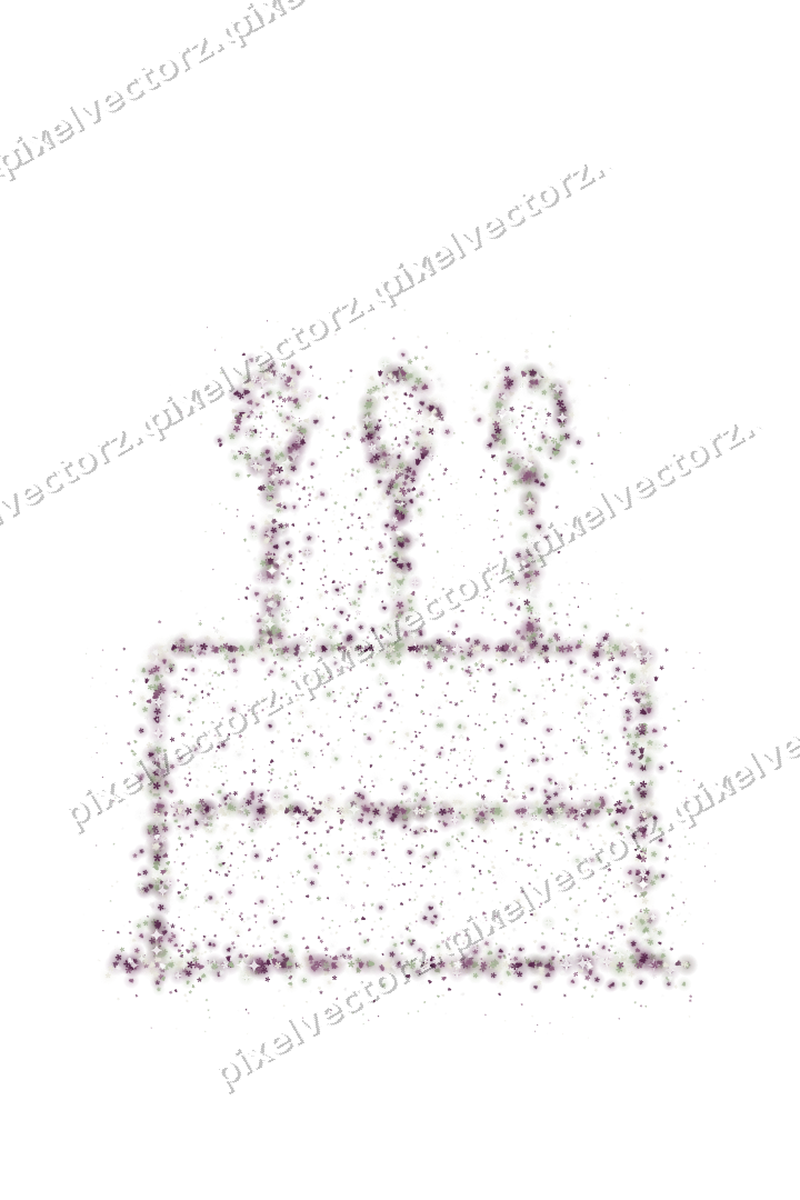 Seamless glitter birthday cake on a transparent background