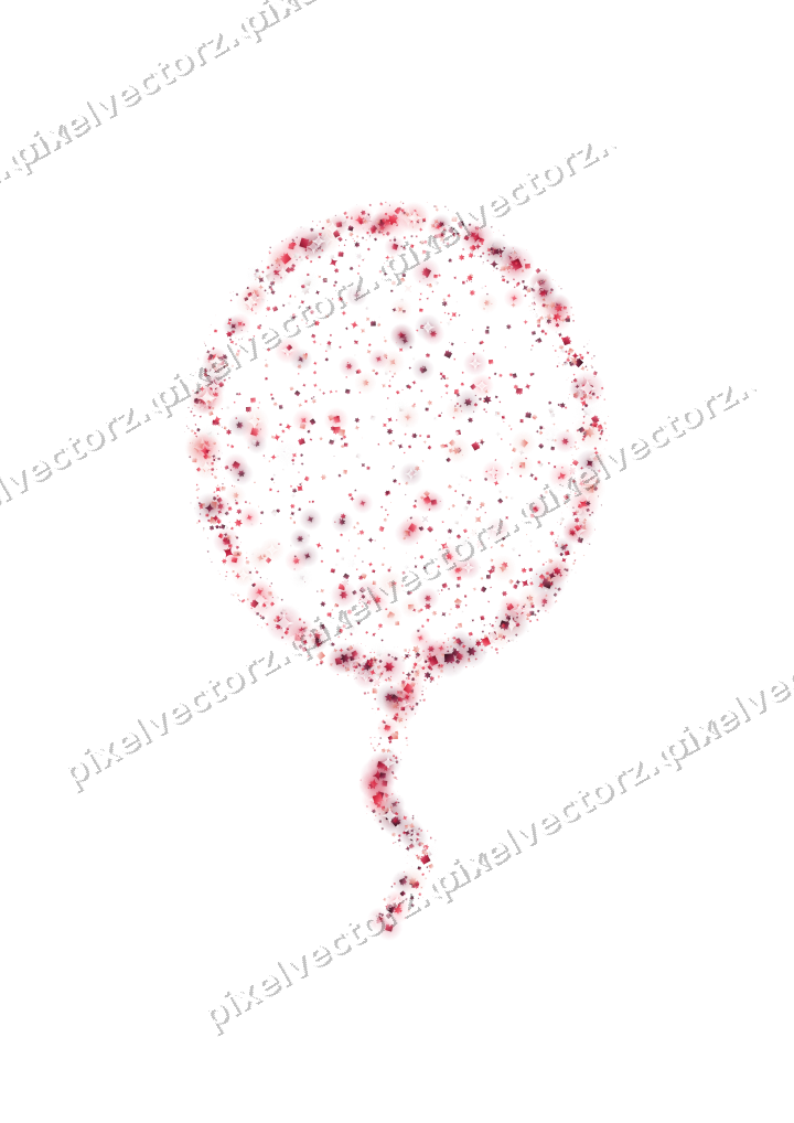 Seamless glitter balloon in pink and red on a transparent background