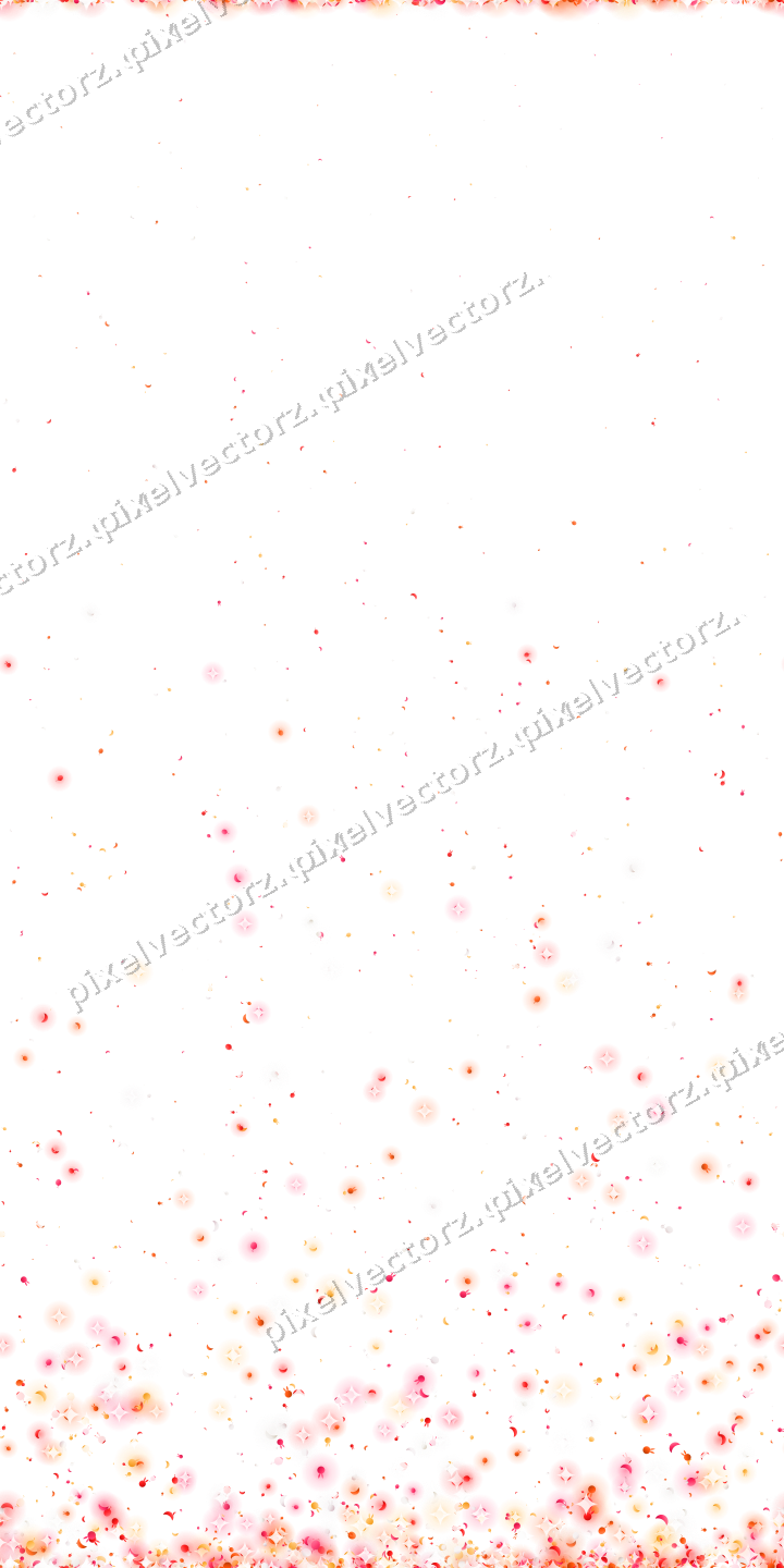 Seamless rising glitter in red and orange on a transparent background