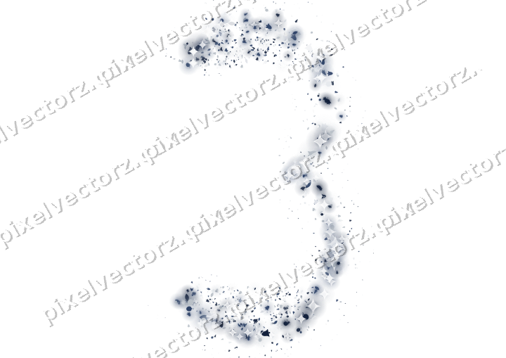 Seamless glitter number 3 in dark blue on a transparent background