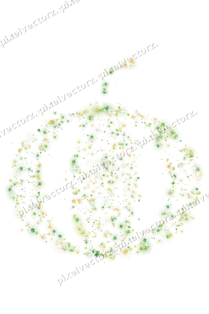 Seamless glitter pumpkin of masks in lime on a transparent background