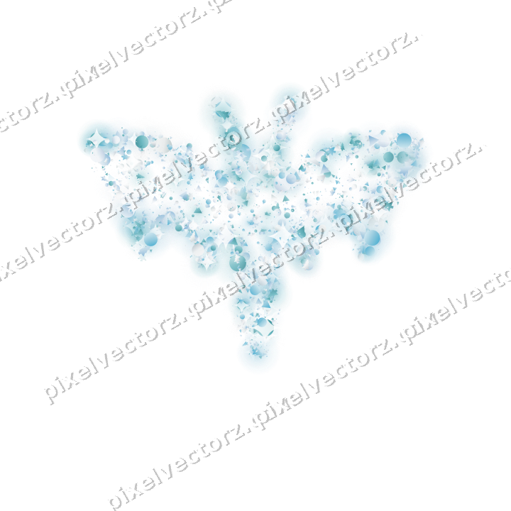 Seamless glitter bat in cyan and pale blue on a transparent background