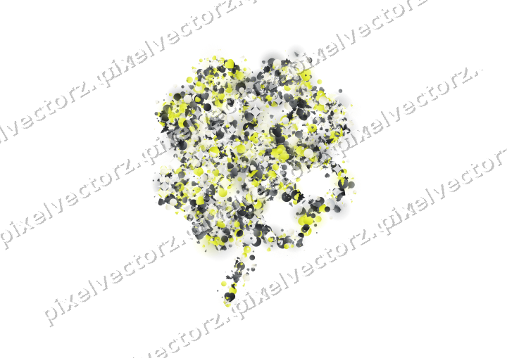 Seamless glitter clover leaf in yellow on a transparent background