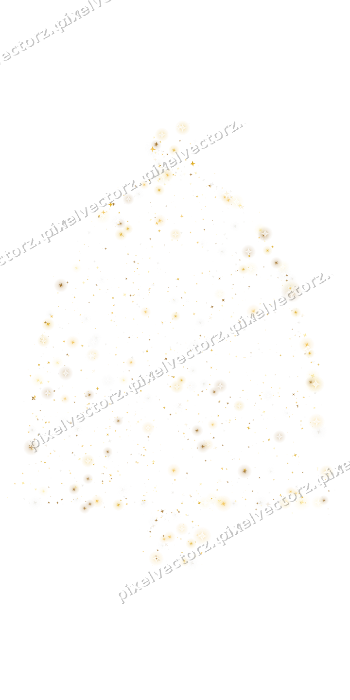 Seamless glitter bell of stars on a transparent background