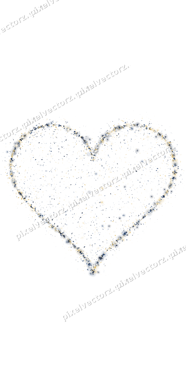 Seamless glitter heart in dark blue on a transparent background