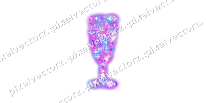 Seamless glitter champagne flute on a transparent background