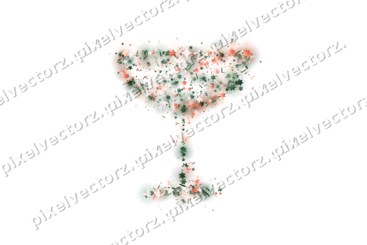 Seamless glitter champagne coupe on a transparent background