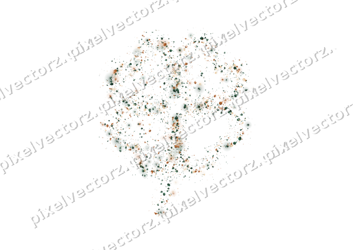 Seamless glitter four leaf clover on a transparent background