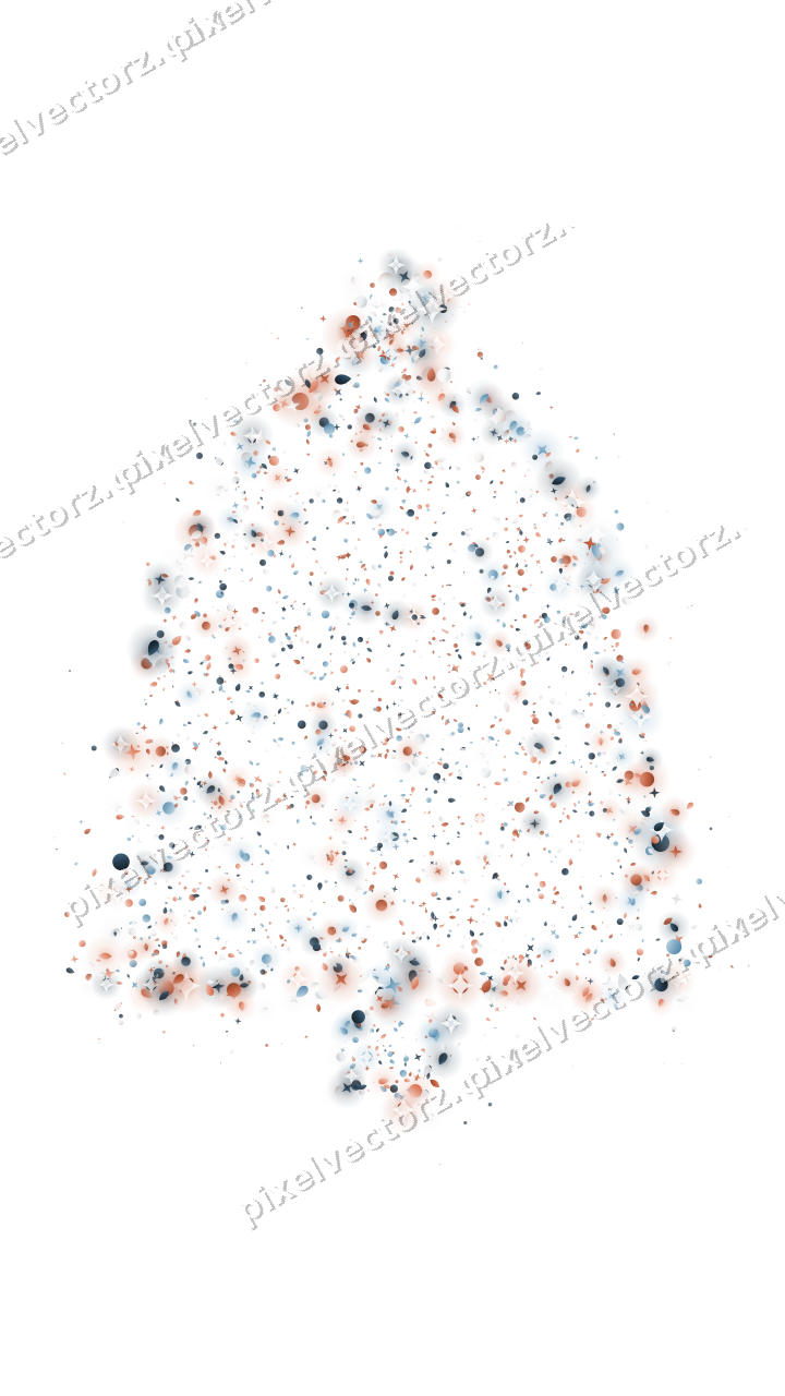 Seamless glitter bell in orange and cyan on a transparent background