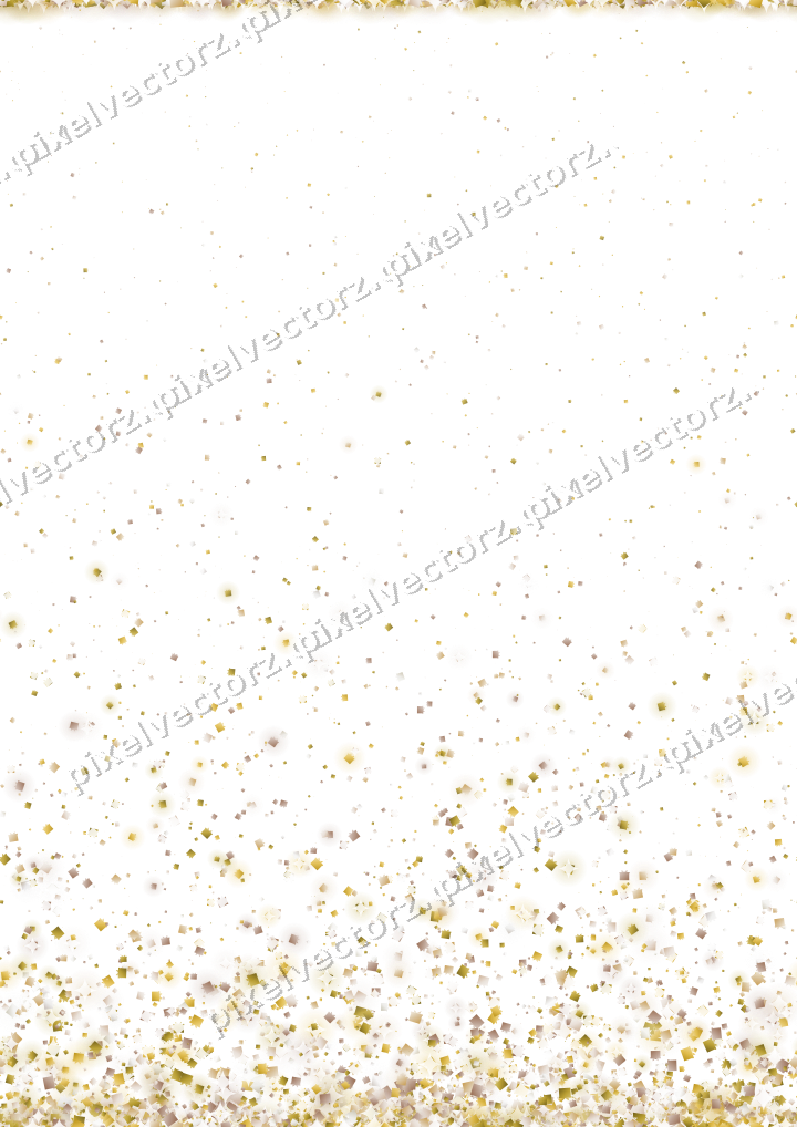 Seamless rising glitter of gifts in amber on a transparent background