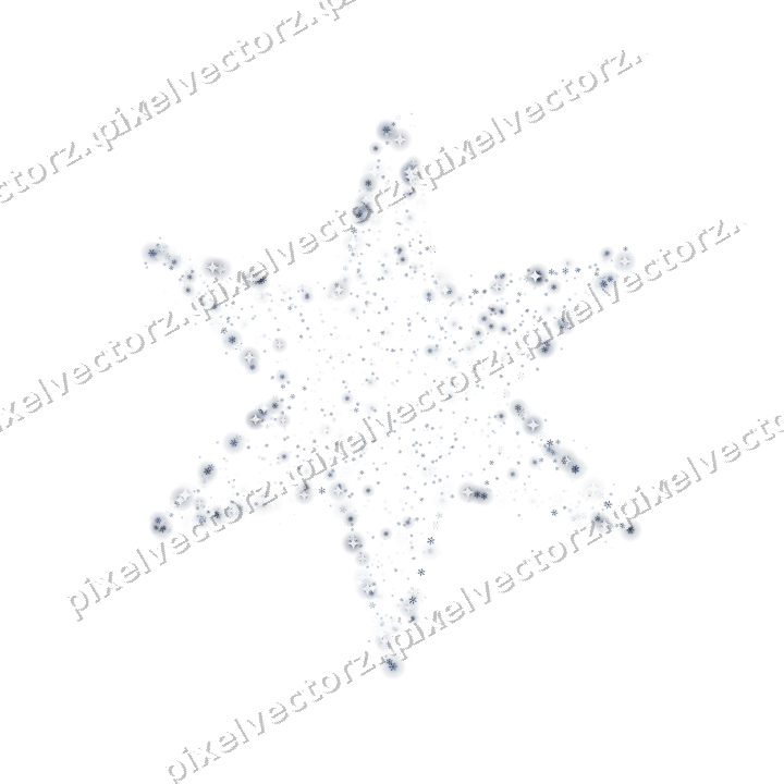 Seamless glitter star of snowflakes on a transparent background
