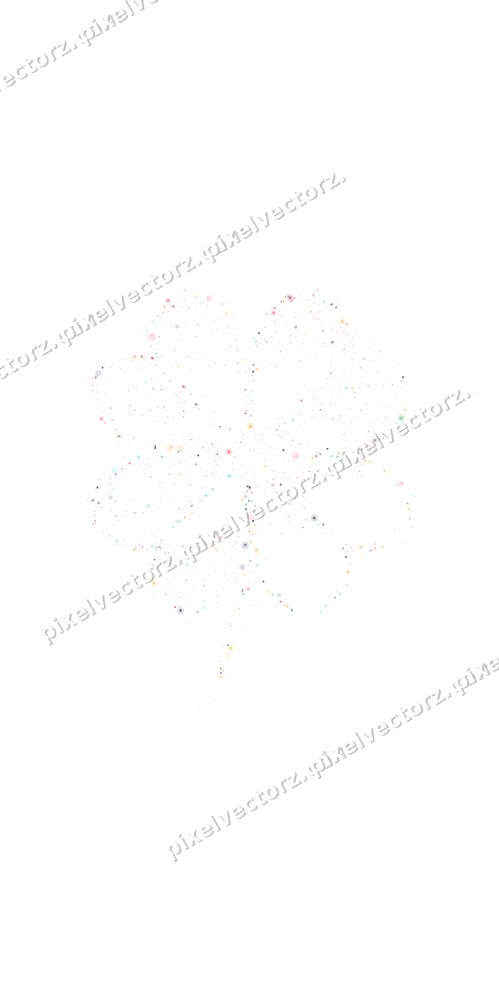 Seamless glitter clover leaf of stars on a transparent background