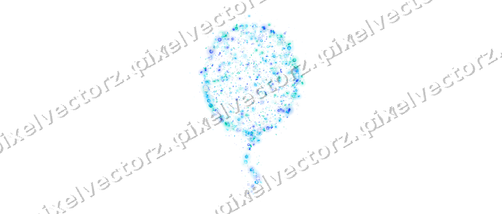 Seamless glitter balloon in cyan and teal on a transparent background