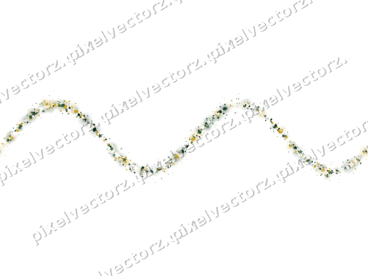 Seamless glitter wave in dark green on a transparent background