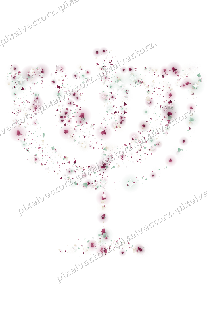 Seamless glitter menorah of bells on a transparent background
