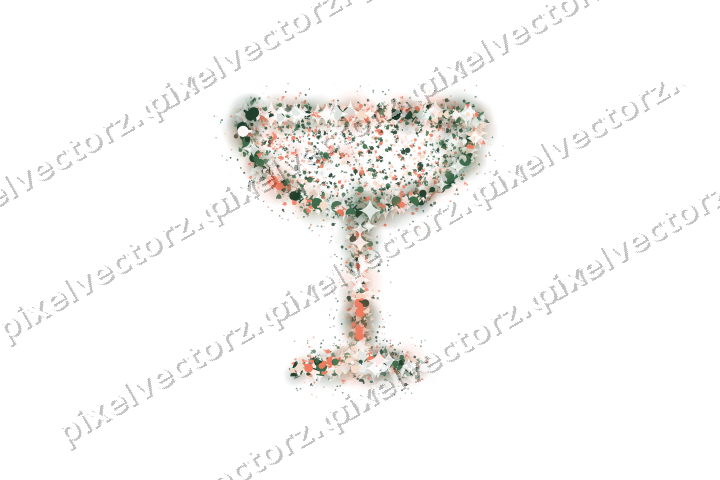 Seamless glitter champagne coupe on a transparent background