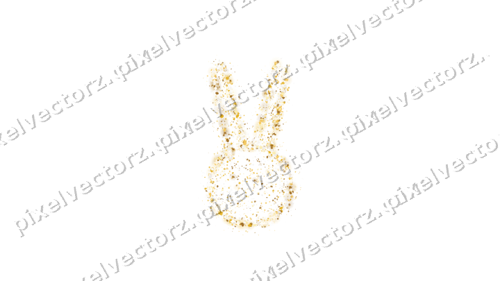 Seamless glitter easter bunny on a transparent background