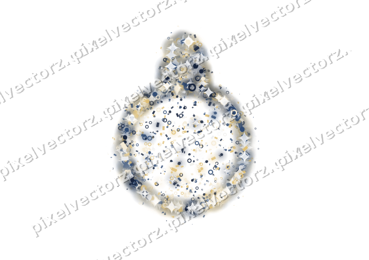 Seamless glitter bauble in dark blue on a transparent background