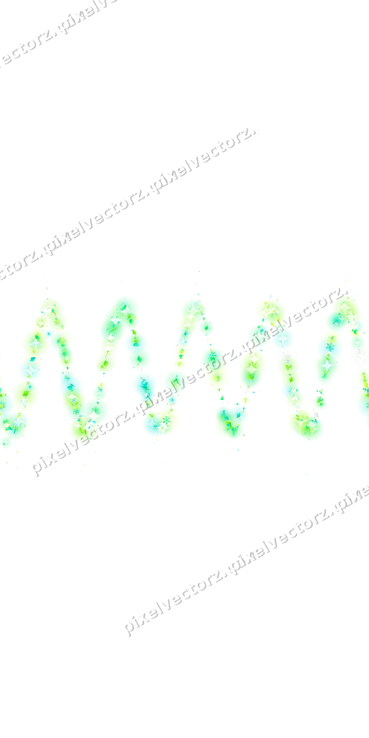 Seamless glitter wave in green and lime on a transparent background